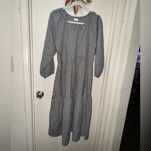 Cost Plus World Market Monochrome Long Sleeve Dress